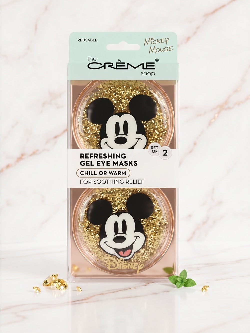 Disney x The Crème Shop Mickey Mouse Refreshing Gel Eye Masks Set of 2 Reusable